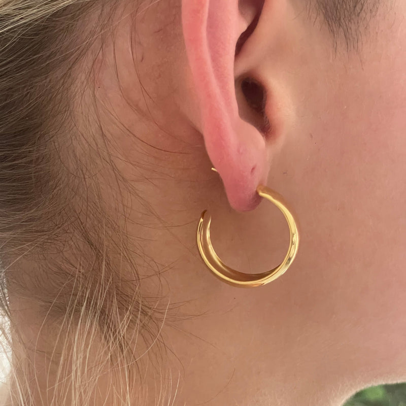 Chunky Gold Stud Hoops - Cosmic Chains 