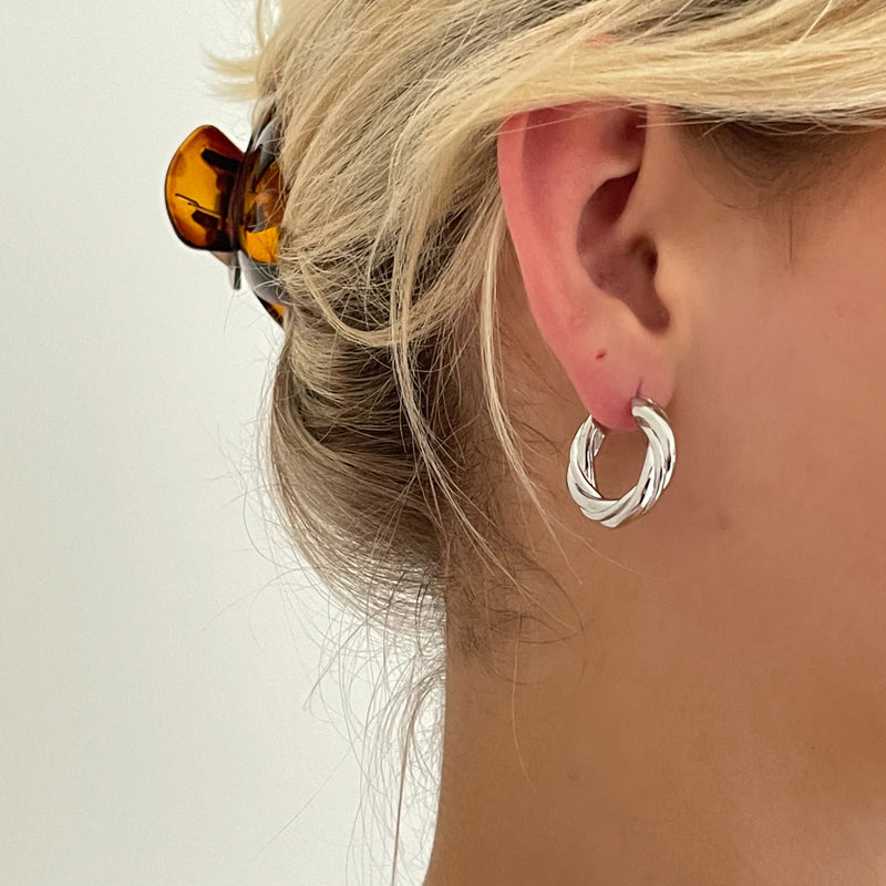 Chunky Silver Hoops - Cosmic Chains 