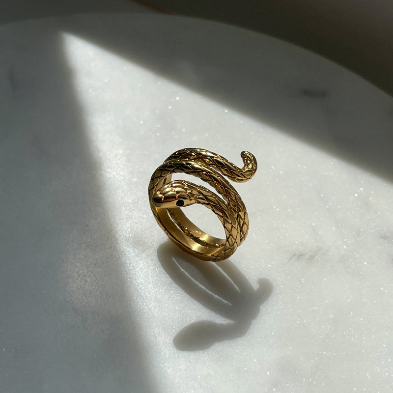 Golden Snake Ring - Cosmic Chains 