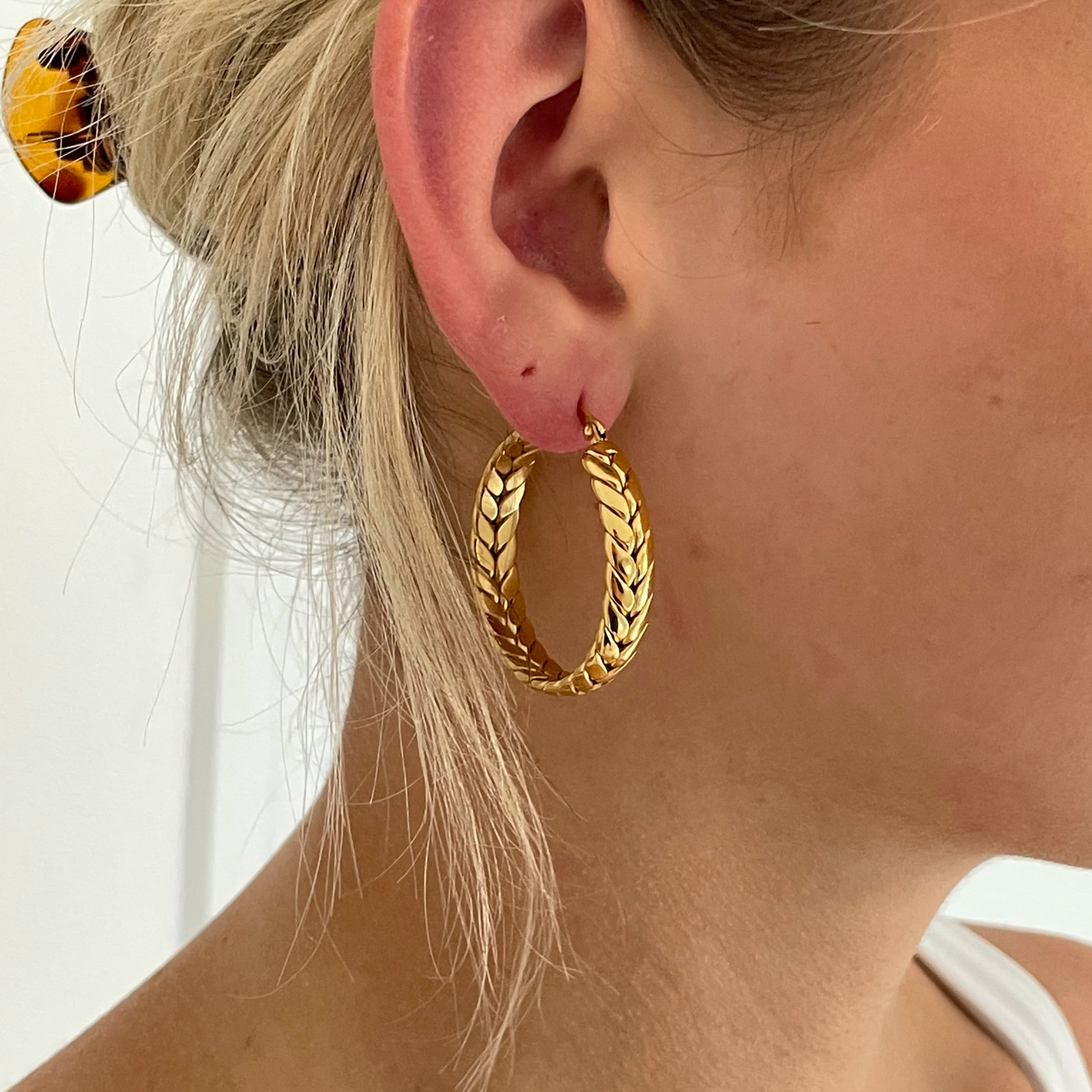 Gold Hoop Earrings high quality Vintage