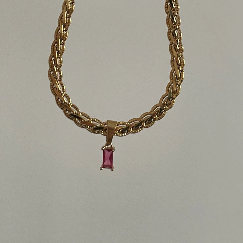 Red Gem Necklace - Cosmic Chains 