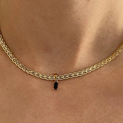 Black Gem Necklace - Cosmic Chains 