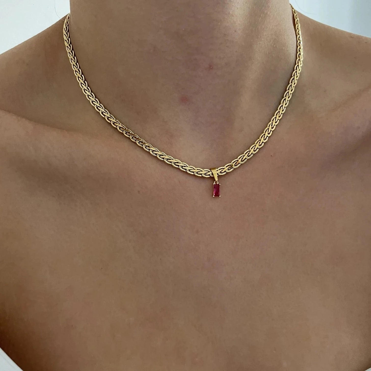 Red Gem Necklace - Cosmic Chains 