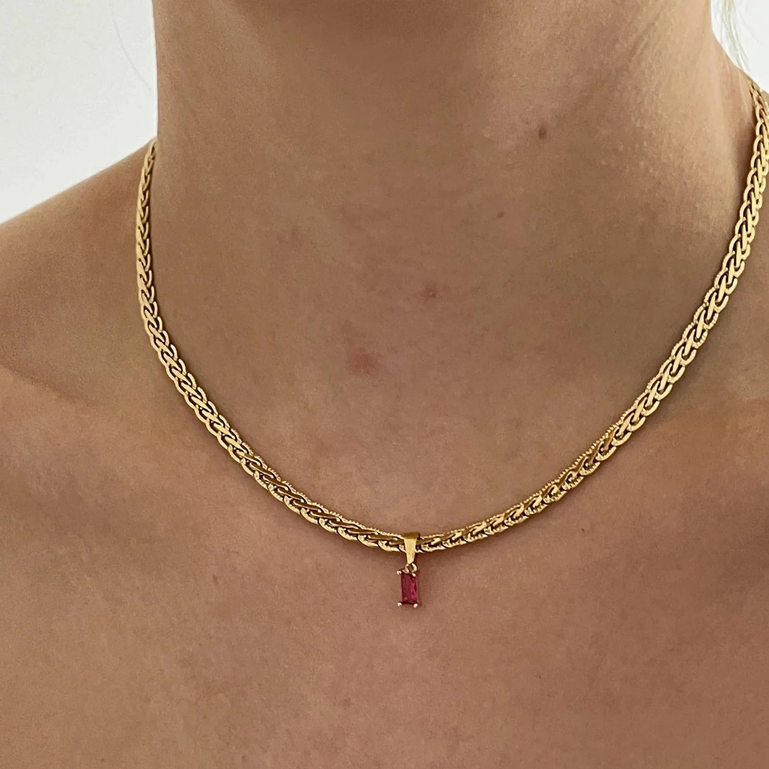 Red Gem Necklace - Cosmic Chains 