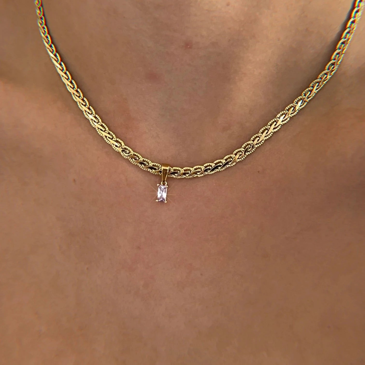 Clear Gem Necklace - Cosmic Chains 