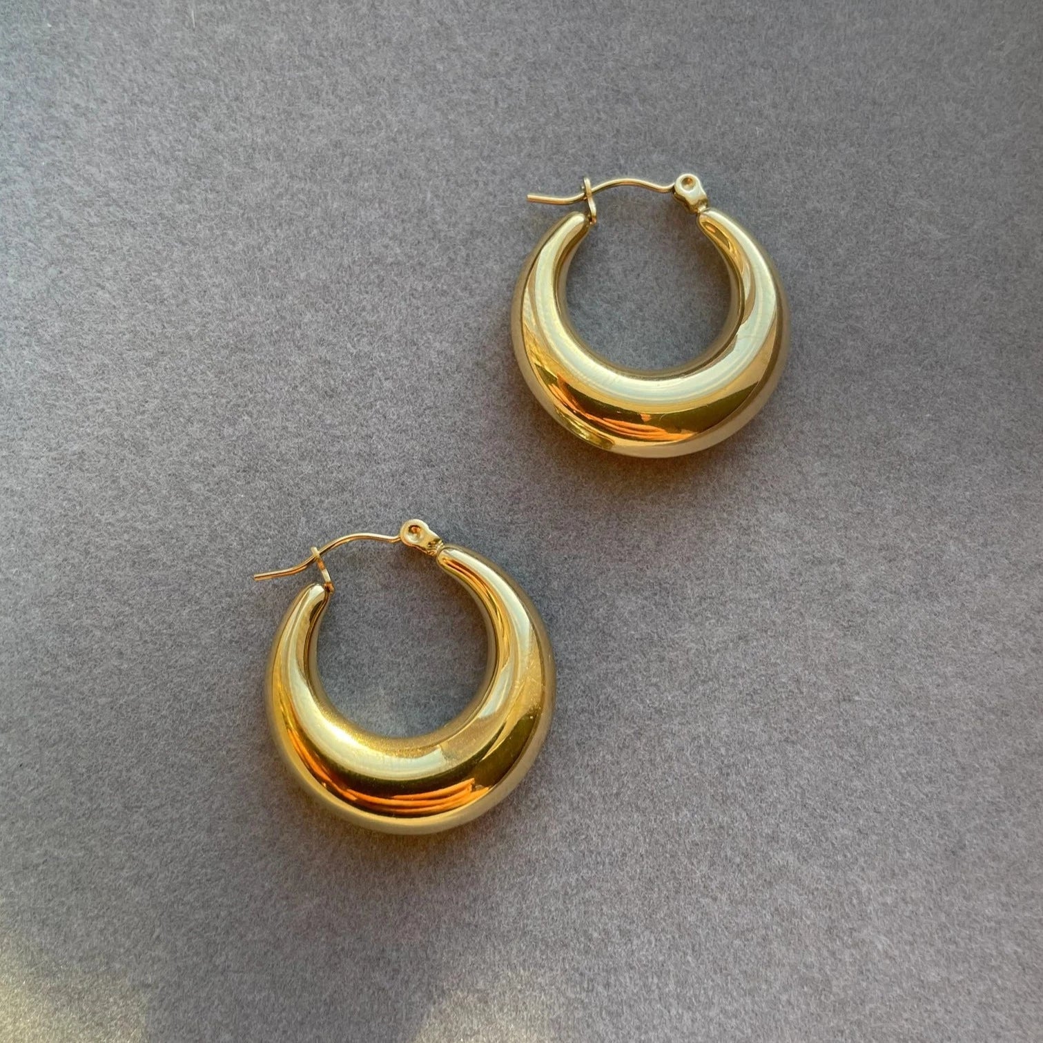 Waterproof Gold Hoop Earrings