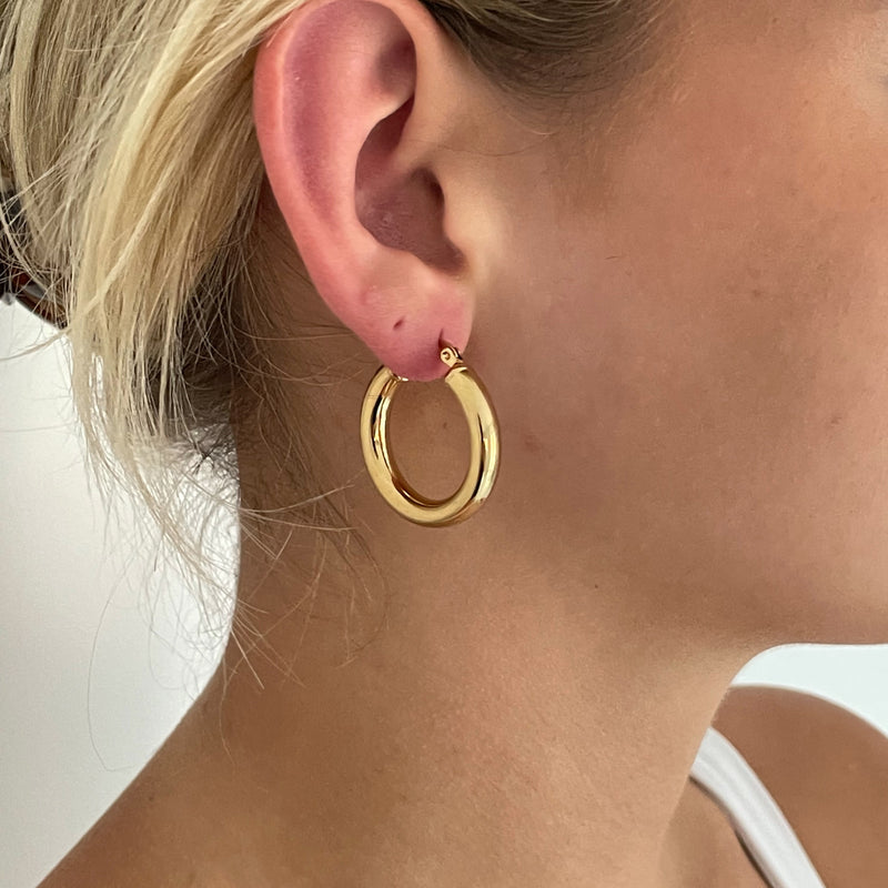 Gold Chunky Hoops - Cosmic Chains 