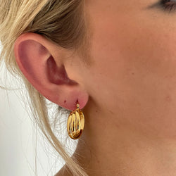 Gold Twist Hoops - Cosmic Chains 