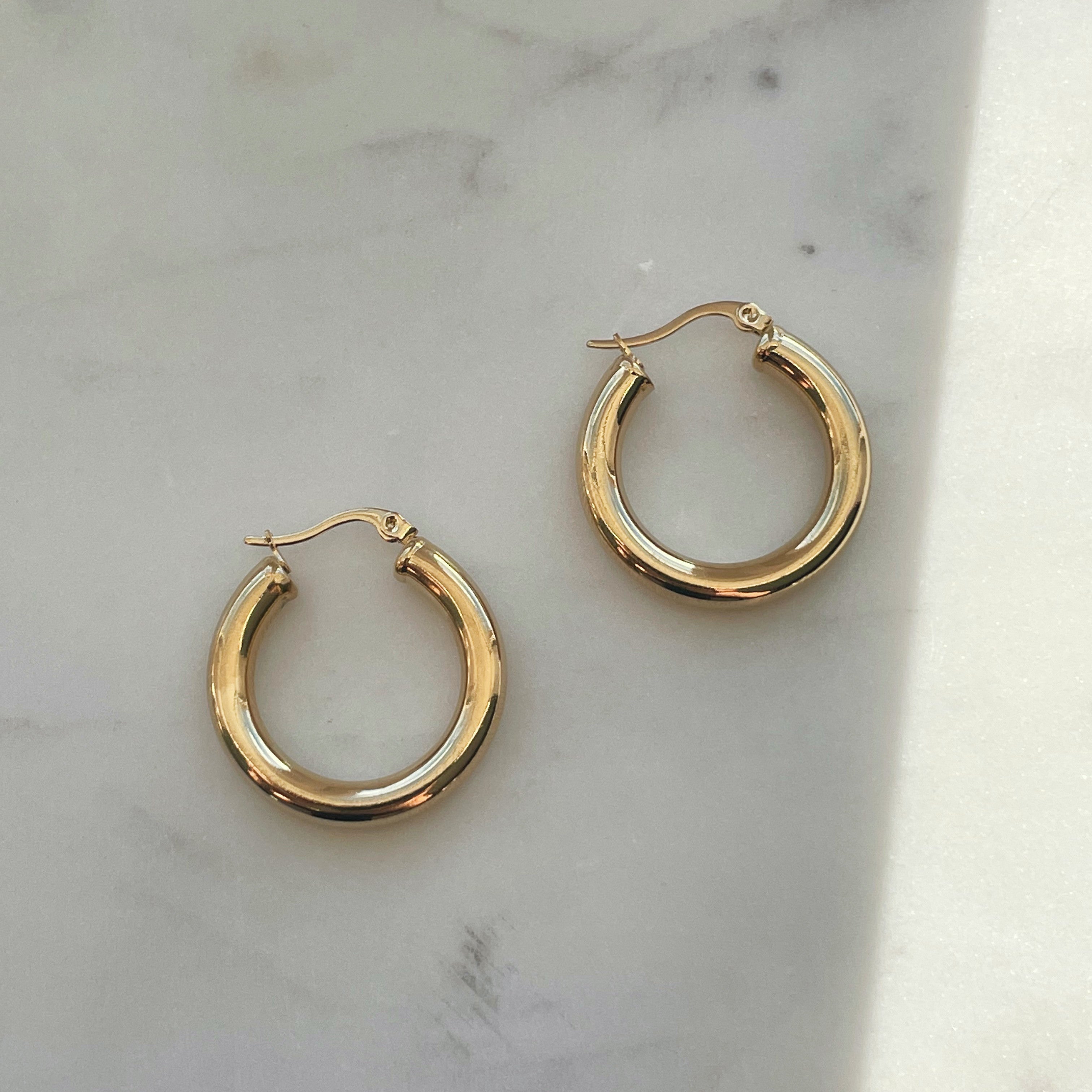 Gold Chunky Hoops - Cosmic Chains 